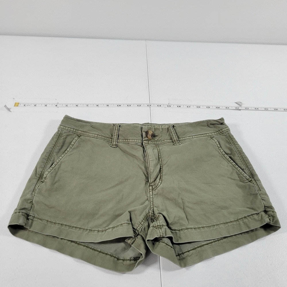 American Eagle Women's Shortie Dress Shorts Size 4 Khaki Green